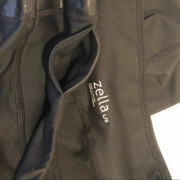 Zella Lived In Panel Coated Leggings Black Mesh Large - Picture 7 of 16